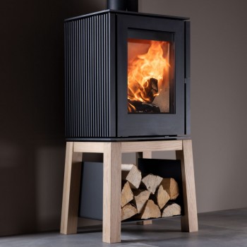 Qudos Haarlem 5 kW Woodburning Stove with Wooden Stool 